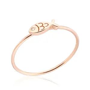 18K 큐빅아이 마킹 물고기 텐션링 반지 NPR35633