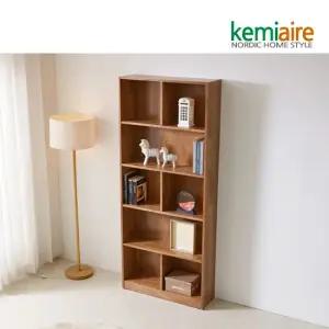 오델로 고무나무원목 5단 800 월넛책장 KFZ-962
