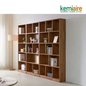 오델로 고무나무원목 월넛책장세트(2400) KFZ-964