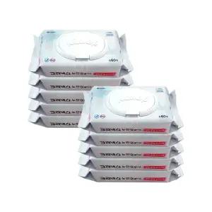 크리넥스 안심 물티슈 캡형 60매 10개