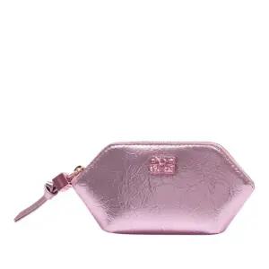 헥사곤 메탈릭 지퍼 카드지갑 B3010114 499 SILVER PINK