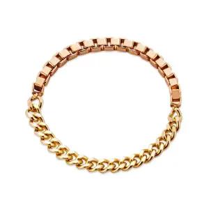 갤러리아 [비앤비골드] 18K 투톤 믹스 박스체인 열송이 체인 실반지 RSS42106