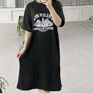 프린팅 OB62IJ36 여름 반팔 편한 데일리 롱원피스 박스핏 루즈핏