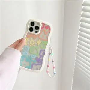 유니블링 아이폰 13 12 11 x xr xs 하트 레인보우 스트랩케이스