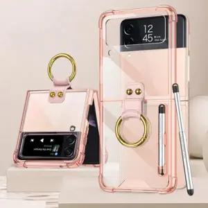 유니블링 갤럭시 z플립4 반투명 터치펜 펜슬 세트 링 케이스