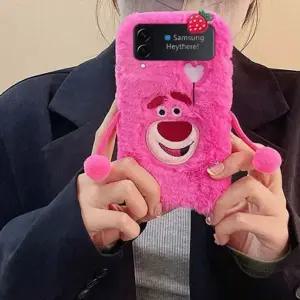 유니블링 갤럭시 a90 53 42 32 22 21 12 딸기 곰돌이 퍼 케이스