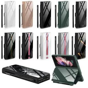 유니블링 갤럭시 z폴드5 강화유리 풀커버 s펜 수납 가죽 케이스