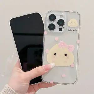 유니블링 아이폰 16 15 14 13 12 병아리 캐릭터 투명 폰 케이스