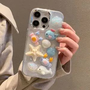 유니블링 아이폰 귀여운 에폭시 입체 파츠 데코덴 투명 케이스