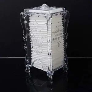 ( )투명 화장솜 보관 케이스 X2개 화장대 수납 정리함