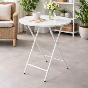 아트박스/가구느낌 몬접이식테이블 600x600 원형 2인 철제 폴딩 식탁