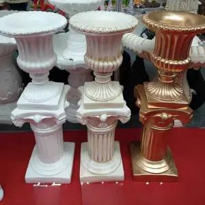 화려한 웨딩홀 로마기둥 플라워장식 스탠드 화분