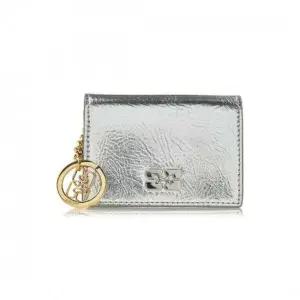 [명품] 실버 메탈릭 GANNI Bou 플랩 카드 홀더 보우 A6393 018