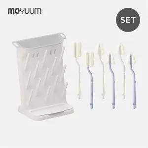 스탠딩 젖병건조대 + 롱커브스펀지 젖병젖꼭지솔 6P 세트