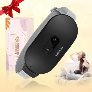 휴대용 무선 난방 패드 경련: COSYGLOW 6가지 온열 레벨 6 마사지 모드, FSA HSA 자격, 3S 고속 난방, 요통 를 위한 생리 전기 패드, 여성 및 소녀를 선물(블랙)