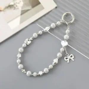 [하프클럽/]리본 진주 키링 가방 장식 고리형 키홀더 액세서리