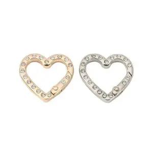 [하프클럽/]5개묶음 DIY 키링 아연합금 큐빅하트 카라비너 골드실버건블랙