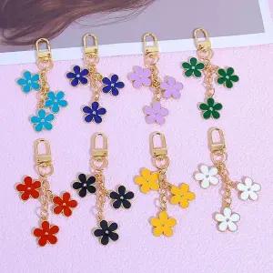 [하프클럽/]차키 홀더 백참 미니 휴대용 키링 컬러플라워 휴대폰 고리