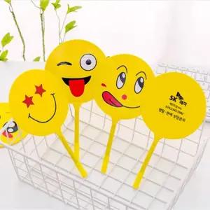 스마일 부채 인쇄 펜 인쇄가능 캐릭터 귀여운 답례품 볼펜 특이한