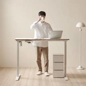 [아씨방]가구 리프트 전동 스탠딩 모션데스크 1400 (책상+서랍장)