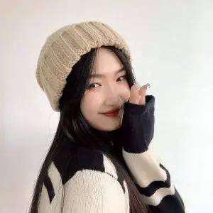 [셀러에이드]온리원 니트 비니 브라운 니트모자 패션비니 겨울모자