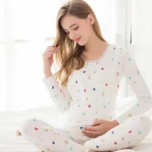 여성 겨울 수유내복 보온 임산부 세로형 내복 세트 여성 겨울 수유내복