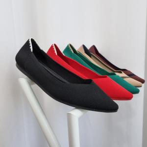 Malove mz 마러브 프리미엄 니트 스틸레토 플랫슈즈