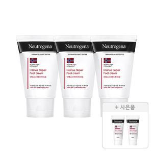 뉴트로지나 인텐스 리페어 풋크림 56g, 3개 + 증정(인텐스 리페어 시카 에멀젼 15ml, 2개)