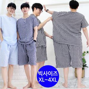 남성 지지미 상하의 세트 빅사이즈(95~120까지) 여름 잠옷세트 홈웨어 시어서커 파자마