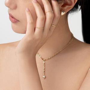 [골드팡] 14k 할로우 하트통통 목걸이