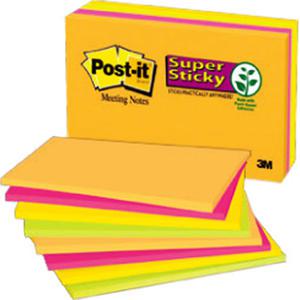 3M 포스트잇 슈퍼스티키 미팅노트 6445-SSP 무선 무지 4색8패드