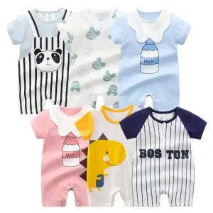 모모쨩 아기 반팔 우주복 여아 남아 여름 바디슈트 신생아 6개월  12개월