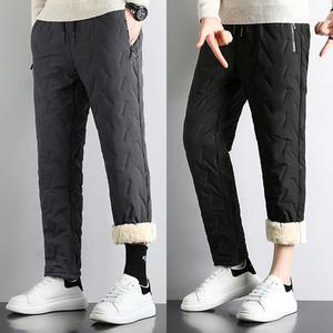 겨울 양털 패딩바지 남성 밴딩 조거팬츠 기모 보온 방한 작업복 등산 야외 방수 배달 라이더