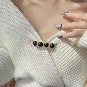 의류 포인트브로치 옷핀형큐빅브롯지 진주 옷 여밈 오픈방지 패션 자켓