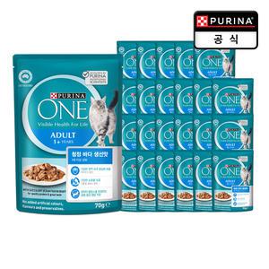 퓨리나 원 캣 파우치 성묘용 청정 바다 생선 70g x 24개