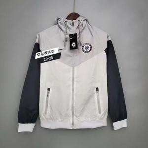 정통 첼시 윈드 브레이커 재킷 2023 후드 통기성 재킷 방풍 스포츠 훈련 축구 유니폼