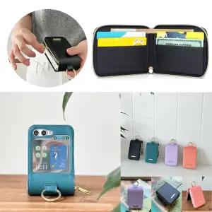 Z플립6 지퍼수납 가죽케이스 고리형 지폐수납 Z Flip6