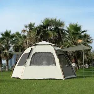 [셀러허브][프로셀러] 자외선 방수 방풍 차단 원터치 대형 육각텐트 6-8인용 (S23683089)
