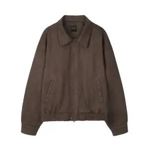 정품 엑스컨테이너 버튼 카라 스웨이드 자켓 (브라운)