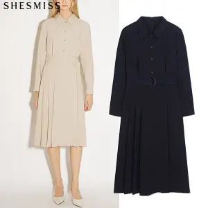 [쉬즈미스][쉬즈미스(SHESMISS)] 벨티드 셔츠 원피스 (택가격 278000원)