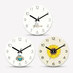 해피아워 액막이 명태 행운의 부엉이 일편단심 해바라기 집들이 개업식 선물용 무소음 벽시계