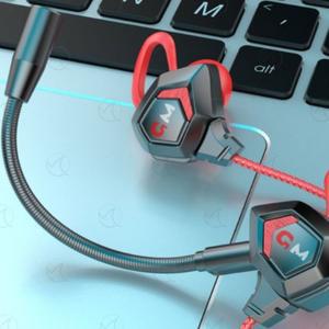 긴마이크 유선이어폰 게임용 회의용 이어폰 귀고정