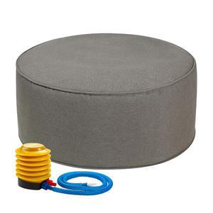 FUNHOME 손잡이가 있는 풍선 의자 오스만 풋레스트, 발 펌프 D20 xH9가 전천후 풋레스트 시트, 홈 파티오 정원용 받침대 파우치 및 캠핑용 베이지 커피