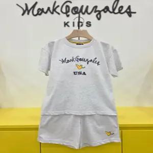 [ 키즈]엔젤 USA 반팔 셋업A-화이트멜란지_IC