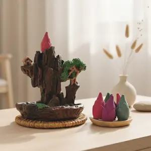 타이아로마 인센스 도원경폭포홀더 + 인센스 백플로우 콘향 냄새제거 벌레퇴치