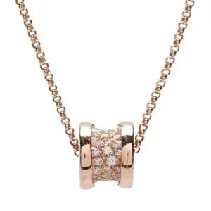 [중고명품] 로즈 골드 18K 다이아 파베 비제로원 미니 목걸이