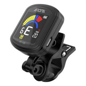 APC ABJQ AROMA AT-105 충전식 클립 온 튜너 컬러 디스플레이 기타베이스 우쿨렐레 바이올린 용 범용 반음