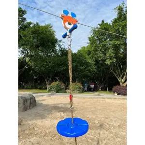 짚라인 슬라이딩 소형 도르레 안전 줄 야외 장비 세트