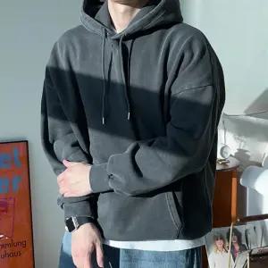 남자 피그먼트 코튼 기모후드티 무지 오버핏 티셔츠