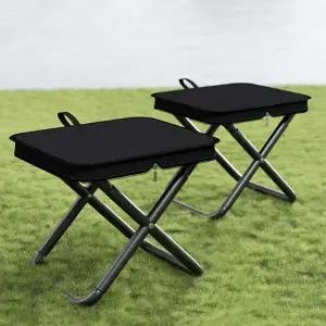 접이식 휴대용 미니의자 2개 세트 블랙 파우치 포함